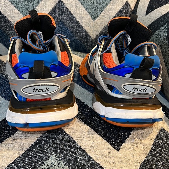 Balenciaga Men’s  Track Sneakers Orange Blue Size 7 EU 40  100% Authentic - Picture 5 of 8